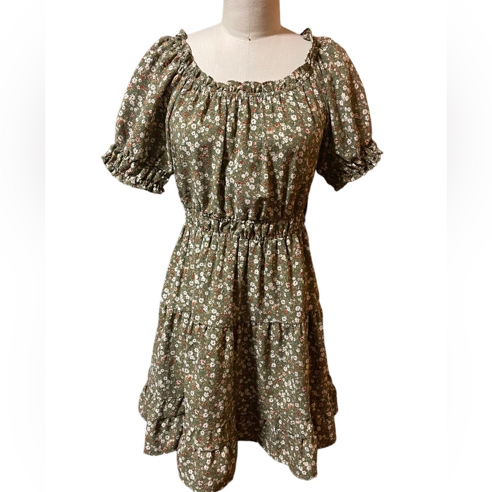 Boho ditsy floral printed dress - medium